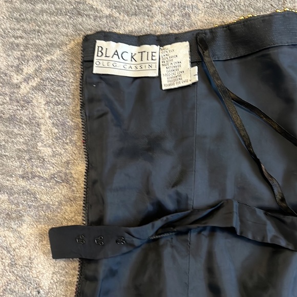 Gorgeous Vintage Oleg Cassini Black Tie Strapless Corset Like Top - Picture 3 of 7